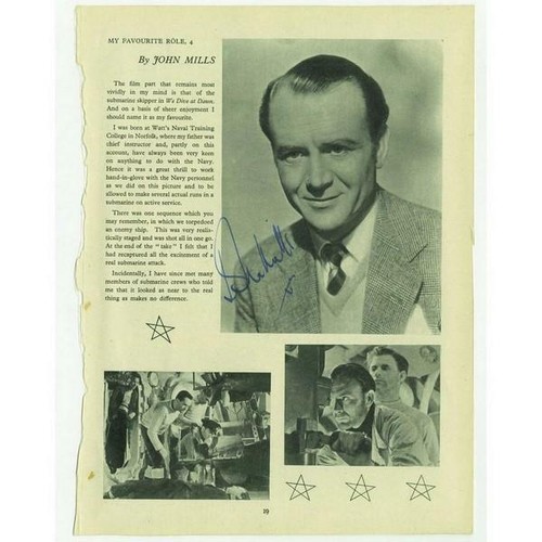 John mills autograph - mills,