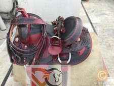 Western Leather Saddle   Horse Sun Flower Barrel Racing  TACK Set