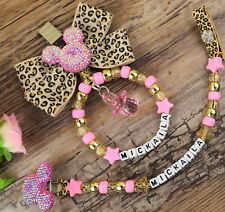 Set of two Personalised dummy clip  Pram charm for car seat pushchair bag