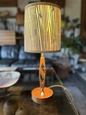 Vintage 1960s 1970s Danish Teak And Brass Table Lamp Base No.2