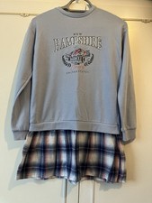 Primark Girls Age 11-12 Yrs Blue Long Sleeve Dress