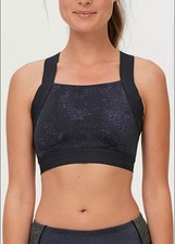 Ellos Daniella Size 16/18 High IQ ~Cool Comfort~ No Sweat Sports Bra Black/Lilac