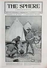 1900 PRINT CHRISTMAS ON THE VELDT SOLDIERS CAMP TENT COOKING KITCHEN