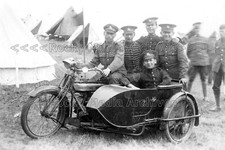 xff-57 Douglas Motorcycle & Sidecar, Royal Berkshire Regiment Soldiers. Photo