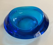 Retro Vintage Blue Glass Bowl