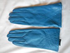 Beautiful Soft  Blue Leather Gloves in a Size 7 1/2, Made by SHUAILE - NWOT