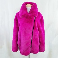 Asos hot pink fur biker jacket
