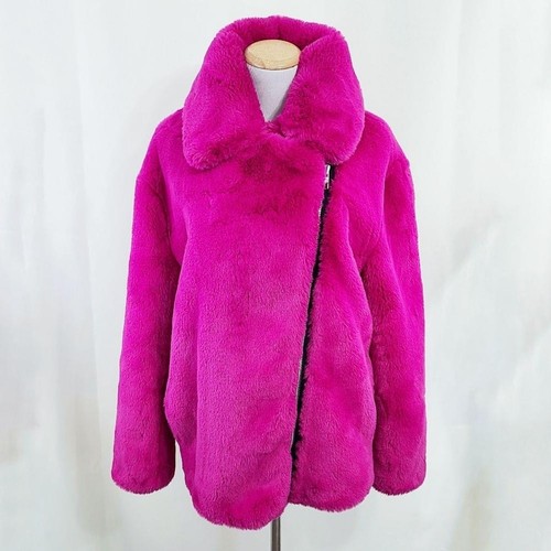 Asos hot pink fur biker - , jacket