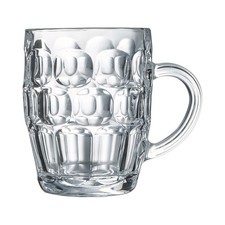 Pint Beer Britannia Traditional Tankard ARCOROC Glass Beer 1pt to Brim Dimple