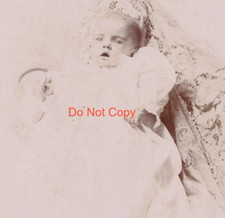Victorian Cabinet Card Photo Baby Post Mortem Deceased Westbrook ME Maine USA