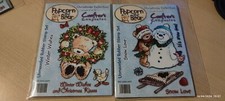 2 x Popcorn The Bear Rubber Stamps "Winter Wishes" and "Snow Love"