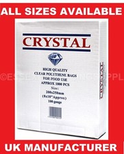 FOOD GRADE BAGS SANDWICH STORAGE BAG POLYTHENE PLASTIC CLEAR BRAND CRYSTAL
