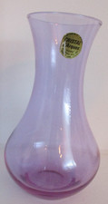 Rare - CRYSTAL D'ARQUES PURPLE LILAC AMETHYST GLASS POSY BUD FLOWER VASE *
