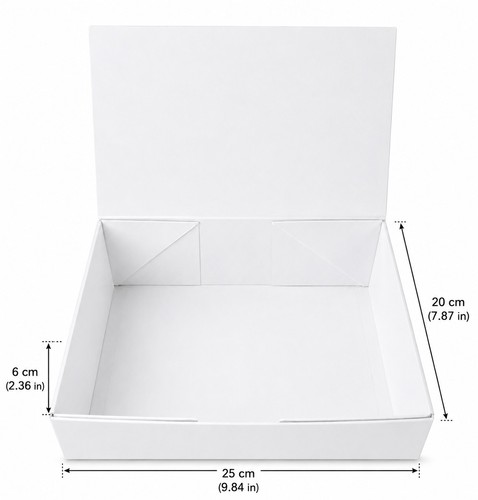 White cardboard gift box large - white,