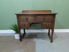 Vintage Oak Side Hall Console Table Desk Sideboard 