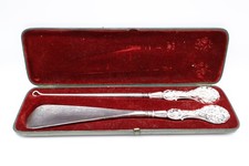 Antique Boxed Silver Handled