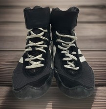 Adidas Men's Wrestling Boots Size UK 8 Black Lace Up Good Condition