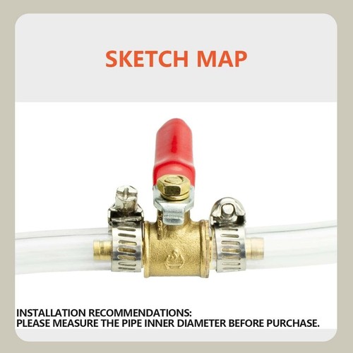 Brass line fuel tap - brass, 8mm