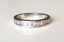 4mm Platinum 950 0.5ct Princess Cut Diamond Half Eternity M