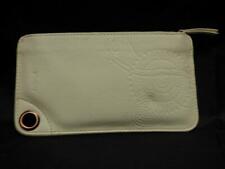 Woodwind Reeds Case. White Synthetic Leather. Pink Lined Inner. Clip On Strap.