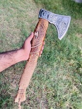 Viking AXEE Handmade Handforged Hand Carved AxeE Handle with sheath Best Gift