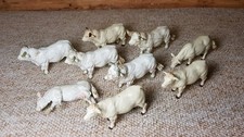 vintage britains & other plastic farm cows / charolais bulls mixed lot