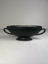 Wedgwood -  Etruria Barlaston - Black Ribbed Mantel Vase - Vintage - Small