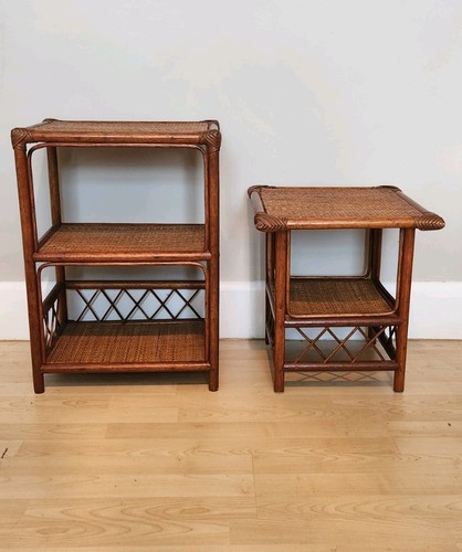 Small cane side tables tiki - 2,