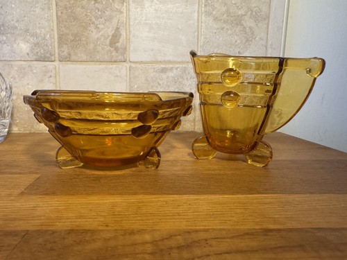 Art deco amber glass - amber,