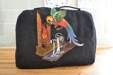 VINTAGE 1930s black silk hand