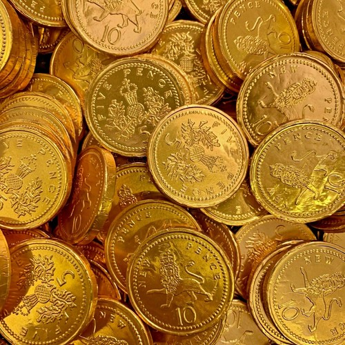Gold coins milk chocolate - coins,