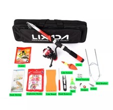Lixada Telescopic Fishing Rod and Reel Combo Full Kit Spinning Fishing Reel L0L3