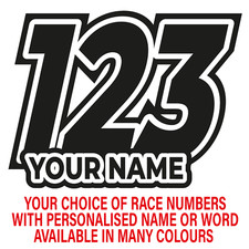 3 x Custom Race Numbers Vinyl