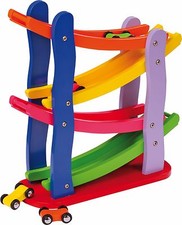 Click Clack Racetrack Wooden Childrens Car Slider Race Track Run Toy Spare Cars