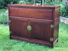 Mid-Century Rosewood Cocktail Cabinet / Home Bar – Brass Hardware