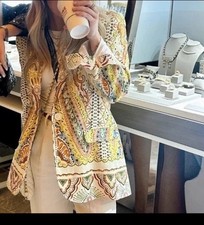 Zara Paisley Linen Mix Jacket