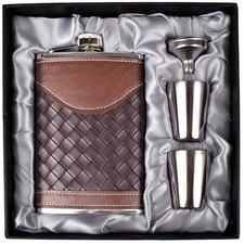 Hip Flasks for Men 8oz Leather