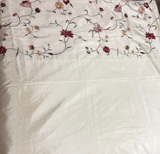 Tu Sainsburys Kingsize Set Ivory Satin Front Floral Border Cotton Mix Back NEW