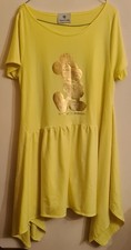Paparazzi Fashion Yellow Tunic Dress Gold-Toned Mickey Mouse Graphic