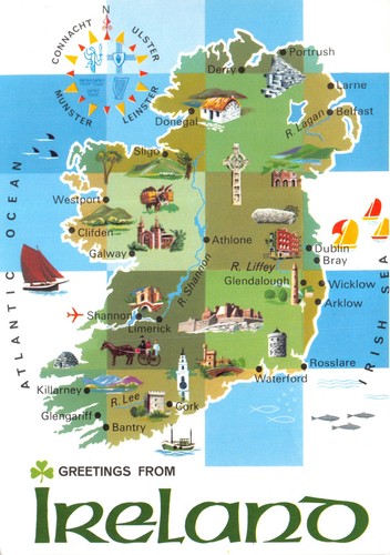 Map postcard british isles - ,