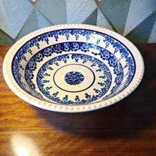 Antique 19C Spatterware Sponge ware Bowl 29cm Pottery Floral Folk Art