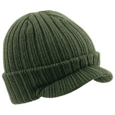 Beechfield Unisex Plain Peaked Winter Beanie Hat Cap Warm  RW241