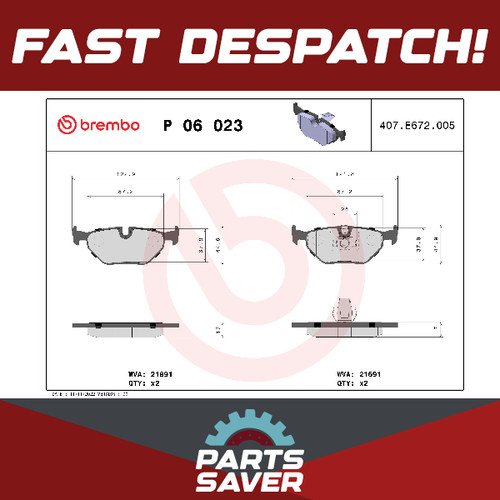 Brake pads set fits - fits, bmw