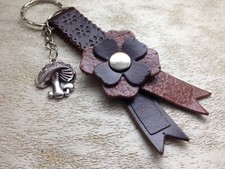 Handmade real leather flower