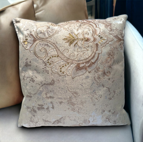 Damask brown beige - damask, gold