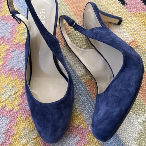 Hobbs navy sling back suede