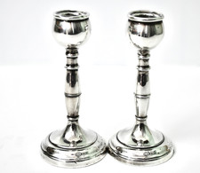 Sterling Silver pair Candle Stick Holders - Art Deco London 1932 Edward Barnard
