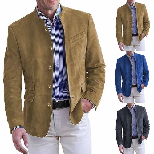Men stand collar blazer - men's,