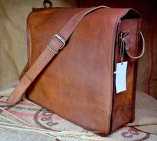 Men's Genuine Vintage Leather Messenger Shoulder Laptop Bag Briefcase
