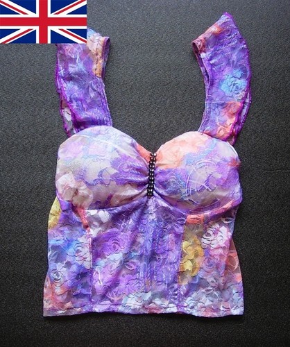 Lilac floral lace - lace, basque